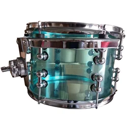 10 inch diameter X 8 inch depth acrylic snare drum with mounting bracket