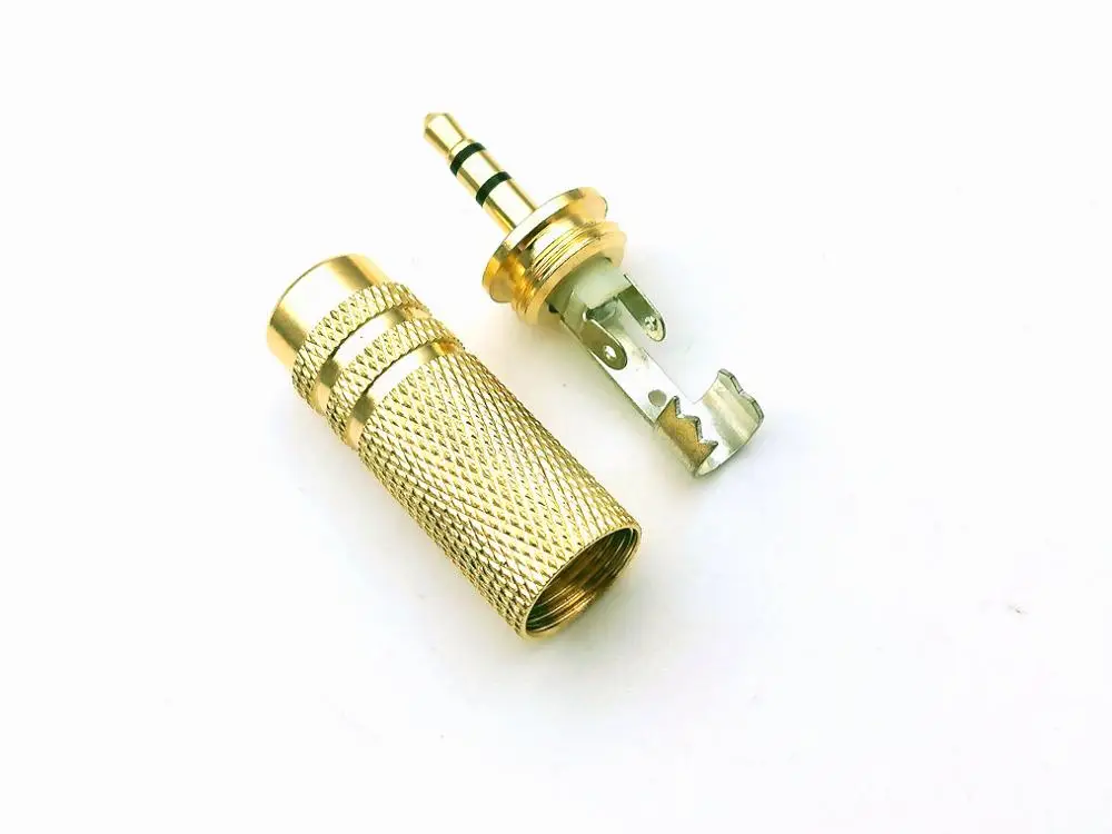 Imagem -03 - Adaptador de Conector de Áudio Banhado a Ouro 50 Peças Estéreo de Cobre 3.5 mm Plugue Conector de Solda