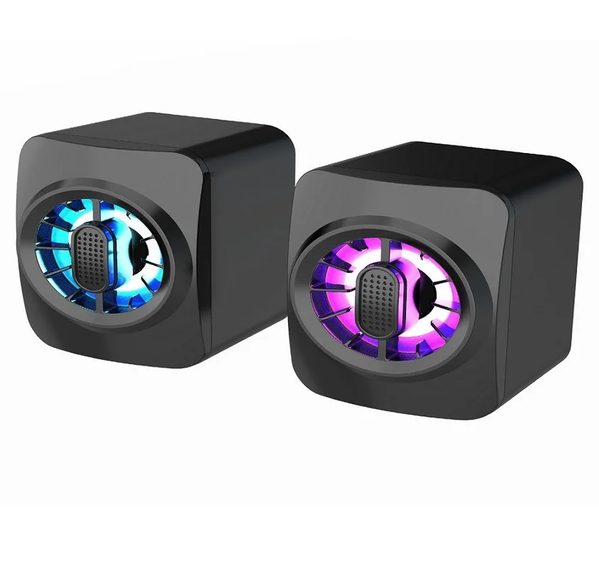 

A1 Creative RGB Luminous Notebook Desktop Computer USB 2.0 Wired Audio Mini Speaker