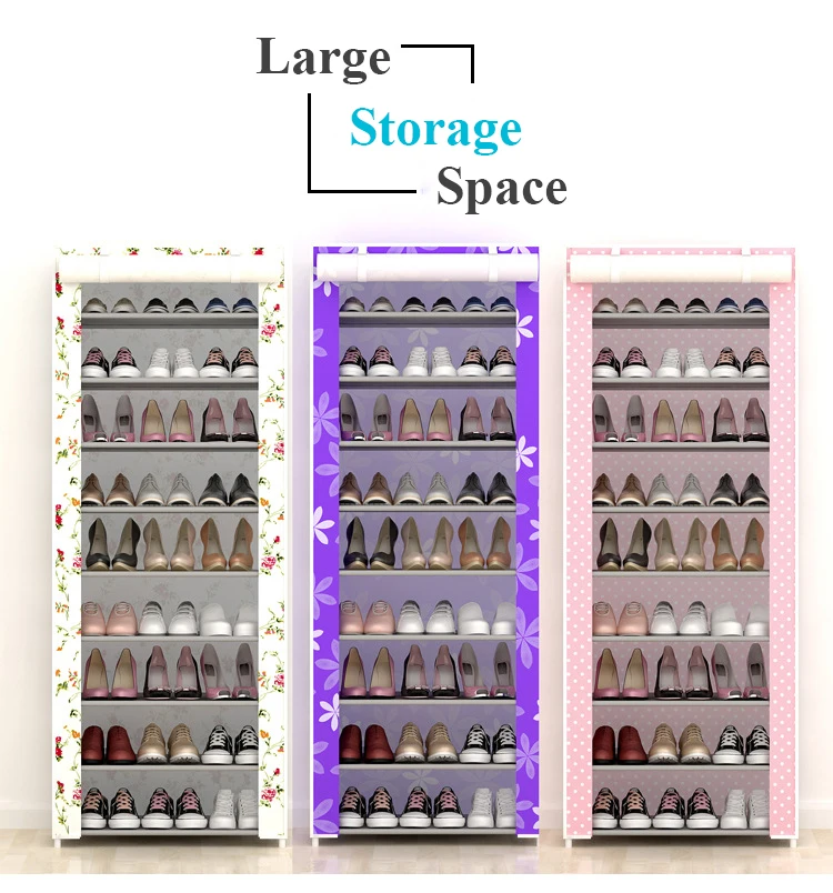 Multiple Layer Shoe Cabinet Nonwoven Fabric Saving Space Shoe Organizer Rack Modern Assemble Shoe Rack for Home Furniture