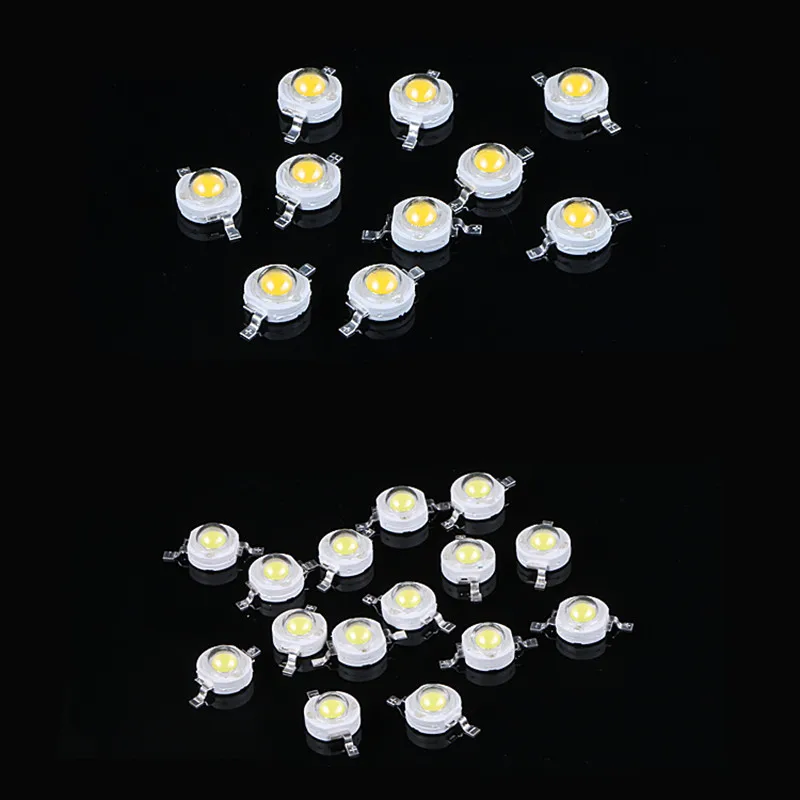 10pcs/lot High Power LED Chip 1W 3W Warm White Red Green Blue Yellow Full Spectrum For LED Spotlight Lamp Light Beads