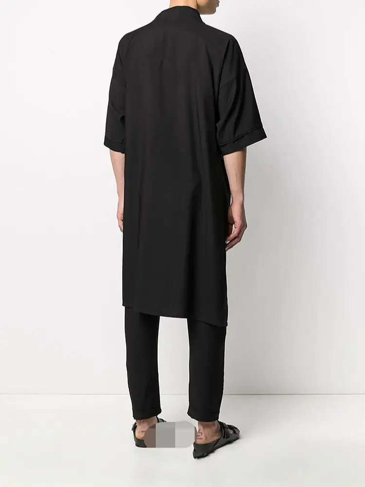 

Men's Short Sleeve Shirt Summer New Solid Color Lapel Single Breasted Pocket Design Casual Loose Youth Fashion Shirt