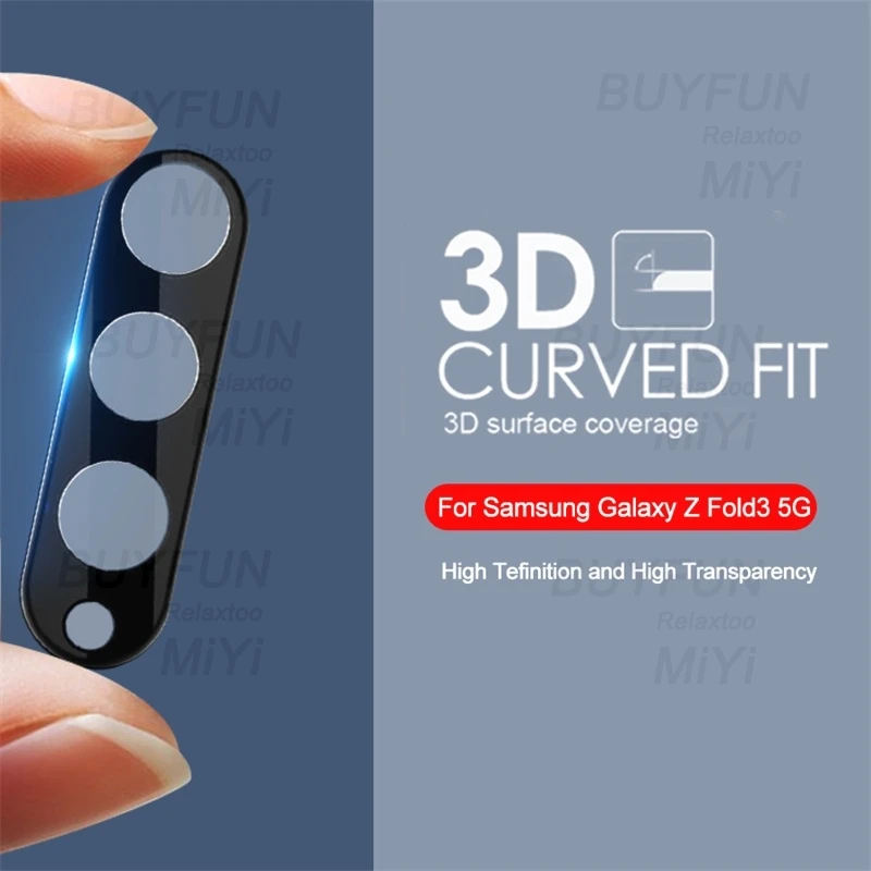 ZFold3 3D Curved Camera Lens Protector For Samsung Galaxy Z Fold 3 Fold3 5G Back Camera Lens Tempered Glass Case Sumsung Zfold 3