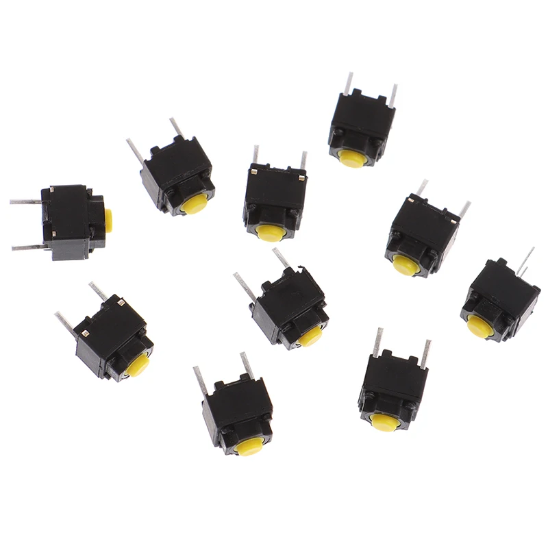 10pcs Mute Button 6*6*7.3mm Silent Switch Wireless Mouse Wired Mouse Button Micro Switch Yellow Push Button Switch