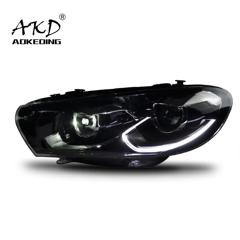 AKD تصفيف السيارة ل Scirocco LED المصباح 2008-2018 شيروكو رئيس مصباح LED DRL العارض عدسة عالية شعاع اكسسوارات السيارات
