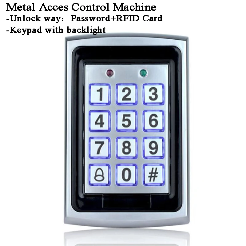 RFID Door lock Metal Keyboard/Backlight relay out Access Control Lock Reader 125KHz ID Card/Code/Password WG26 Office/Factory