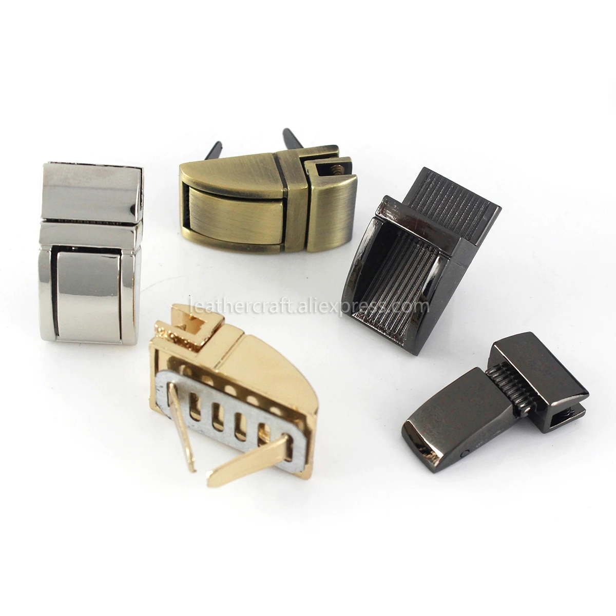 1pcs Metal Press Push Lock Bag Briefcase Spring Lock Snap Decorative Clasps Closure Leather Craft Diy Hardware Accessory