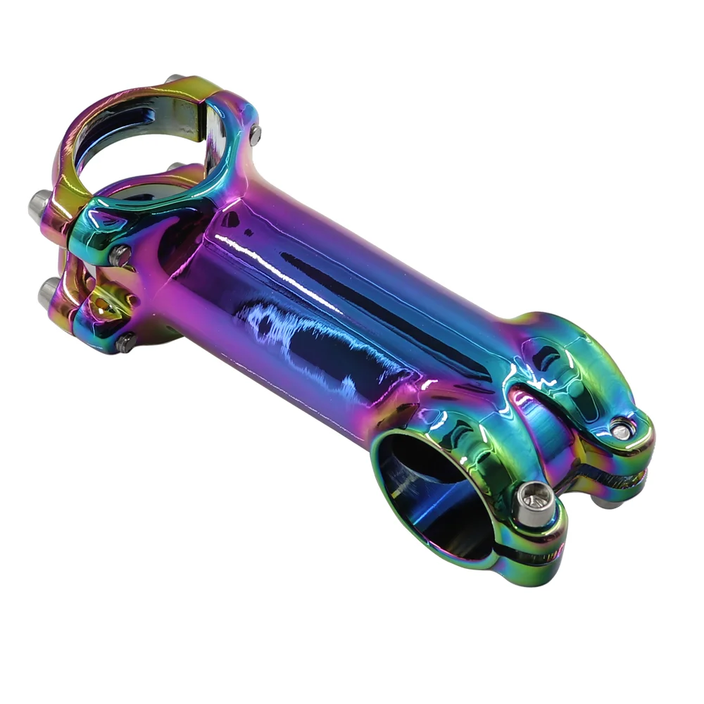 KOCEVLO MTB Colorful Stem Alloy Mountain Road Bike Stem 6/17 Degree 31.8mm Road Bike Handlebar Stem 60/70/80/90mm Rainbow Stem