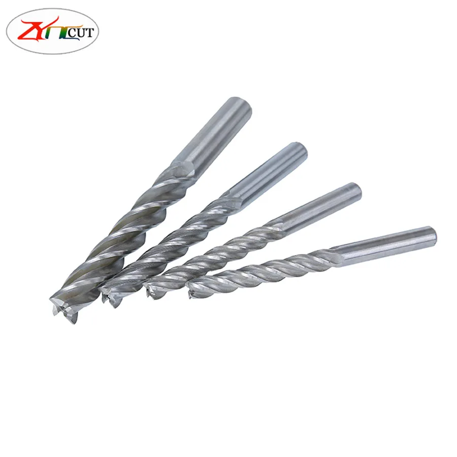 6/8/9/10/12/16/18/20/25mm 4-Flute HSS Cutter elongated high-speed steel end mill Long blade and long handle milling cutter