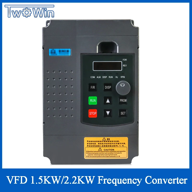 

VFD Inverter 1.5KW/2.2KW Frequency Converter Variable Frequency Drive 1HP Input 3HP Output For CNC Motor Driver Speed Control