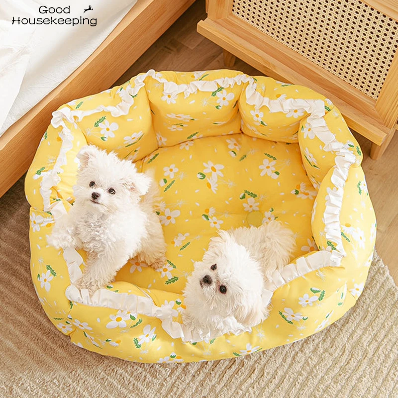 Summer Cat Bed House Kennel Dog Bed Dog Rug Cats Bed Small Dog House Cushion Sofa Bed Cat House Pet Bed  Pet Tent