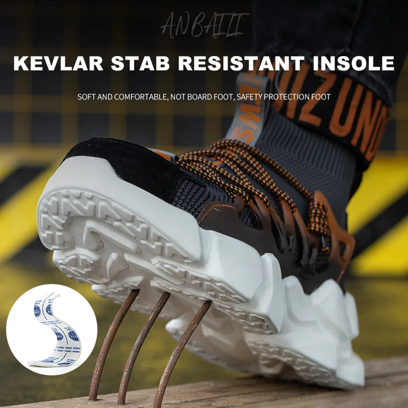 Indestructible Safety Work Shoes With Steel Toe Cap Breathable Outdoor Sports Boots Sneakers Security Construction Boots