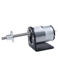 DC Gear Motor 6V 12V 24V M6 Threaded Screw 37-520 Long Shaft Small Low Speed Speed Regulating Motor Motor + Bracket + Flange