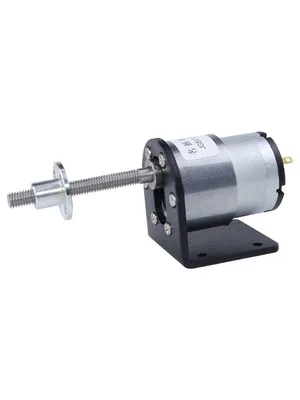DC Gear Motor 6V 12V 24V M6 Threaded Screw 37-520 Long Shaft Small Low Speed Speed Regulating Motor Motor + Bracket + Flange