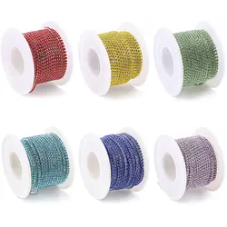 Multi-colors SS6/SS12 Rhinestones Claw Chain Crystal Trims Clothes Dresses Decoration Accessories DIY Rhinestones Cup Chain Trim