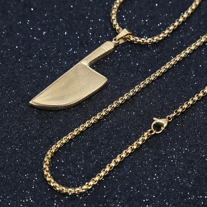 60cm Stainless Steel Western Knife Spoon Fork Pendant Necklace Punk Cutlery Necklaces Pendants Jewelry Gifts Gothic Bijoux Femme