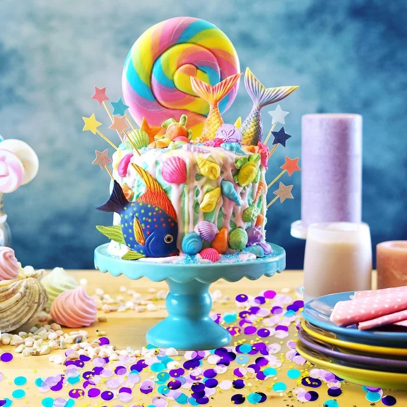 Unicorn Confetti Round Birthday Wedding Party Decoration Gold Tissue Paper Table Confetti Mermaid Baby Shower Supplies