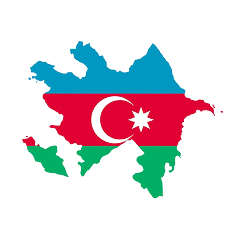 1 piece Azerbaijan Map Flag Car Sticker Silhouette Waterproof Accessories Vinyl for Helmet Car Fridge Laptop Door,13cm*11cm