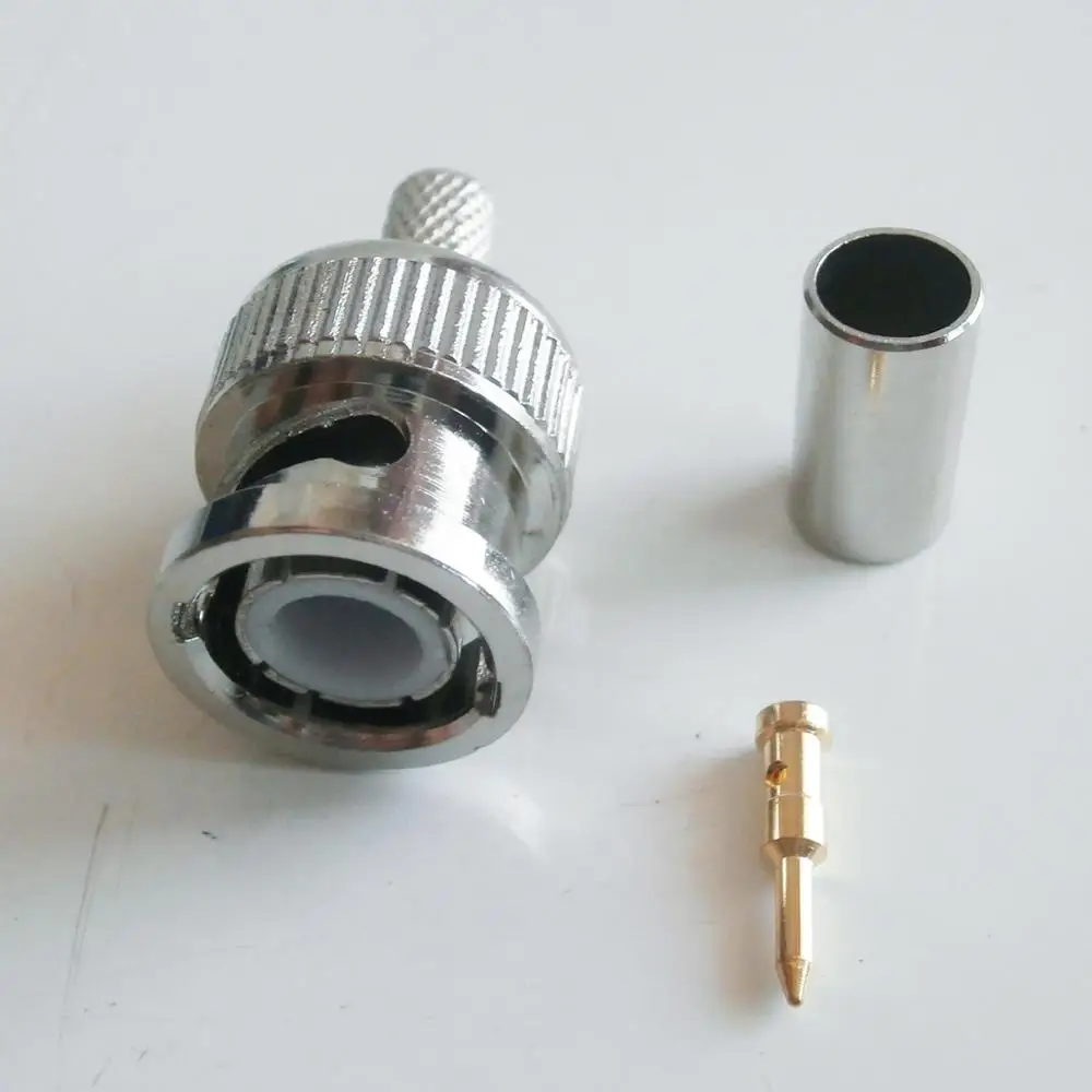 1X Pcs Q9 BNC Male Plug RF Coax Connector Socket Crimp for LMR195 RG58 RG142 RG223 RG400 RF Coaxial Straight Nickel plated