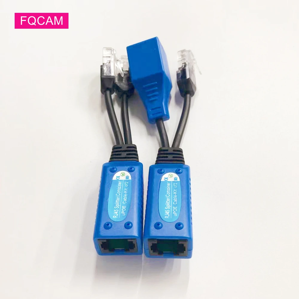 5Pairs uPOE Kit Adapter Cable Connectors Passive Power Cable Ethernet PoE Adapter RJ45 Splitter Combiner Cable Kit for IP Cam