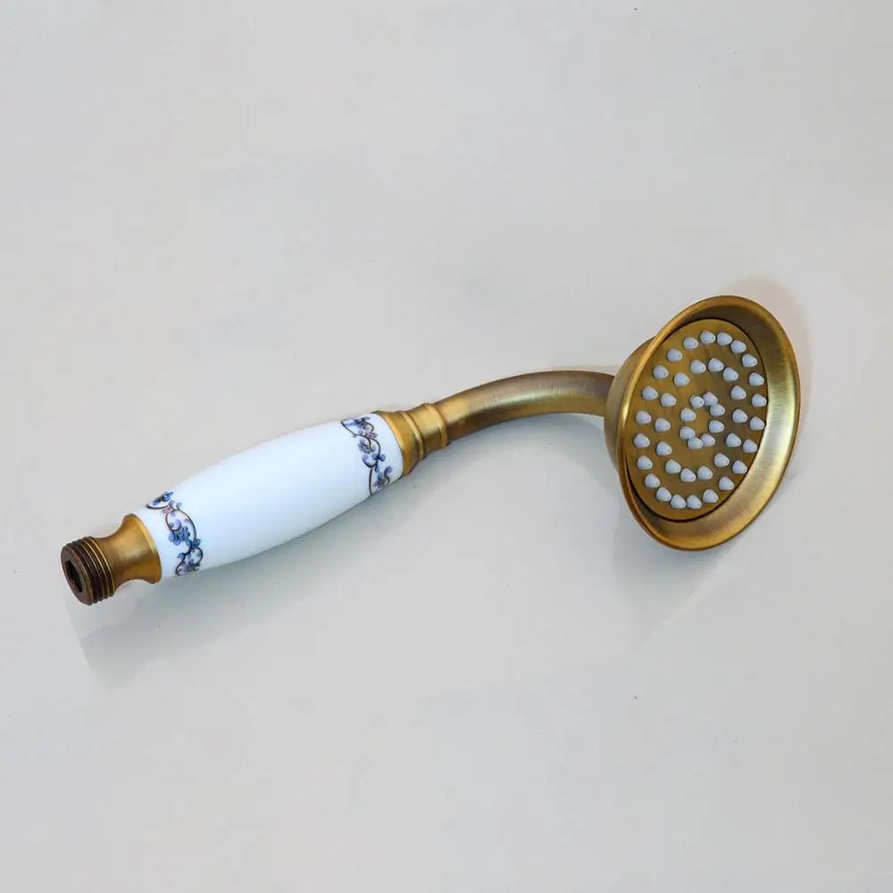 Estilo telefone de bronze antigo banheiro chuveiro cabeça poupança água mão spray & 1.5m mangueira