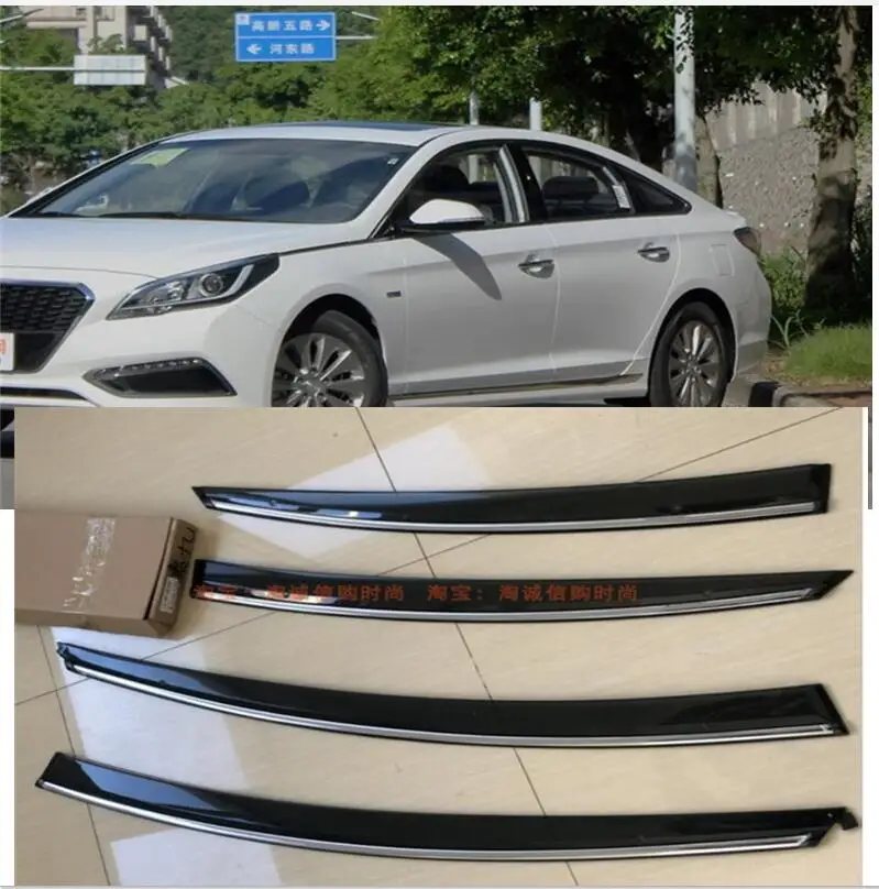 Side Window Vent Visor Sun Rain Deflector Guard Weather Shield Car Raincoat for Hyundai Sonata 2015 2016 2017 2018 2019 LF