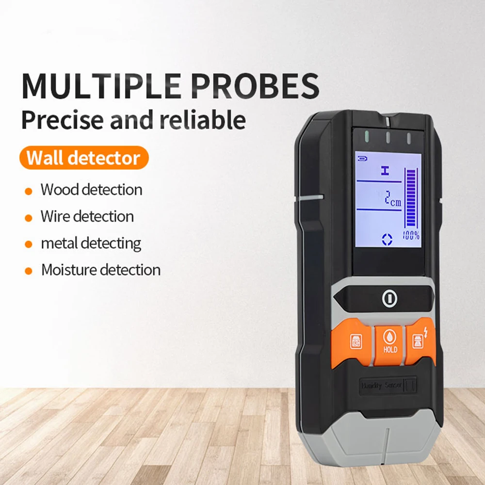 GVDA 4 in 1 Metal Detector Stud Finder Wall Scanner AC Wood Wiring Finder Cable Wires Depth Moisture Tracker Wall Detector