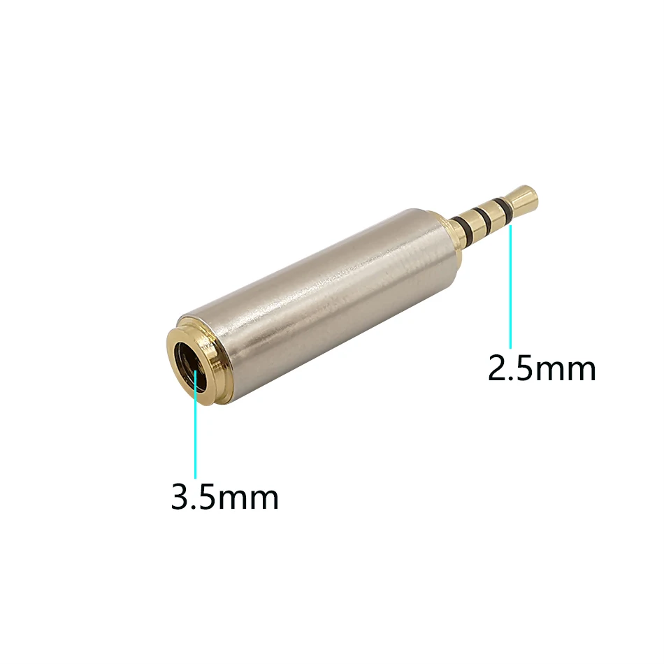 1 szt. Pozłacany Jack 2.5mm do 3.5mm wtyk Adapter Audio Stereo 2.5mm męski na 3.5mm żeński konwerter złącza do słuchawek