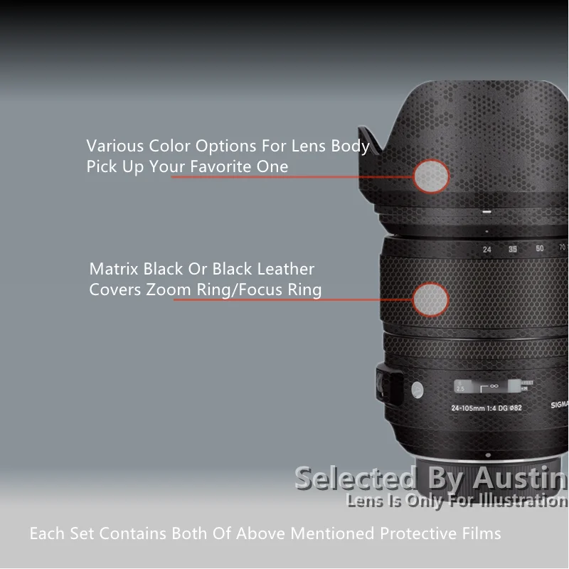 

Lens Decal Skin For Sigma 24-105 Nikon FX Lens Skin Guard Protector Anti-scratch Wrap Cover