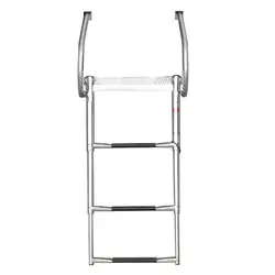 marine 3 Steps Boat Ladder S.S Boarding Ladder With ABS Swim Platform Dual Handrails