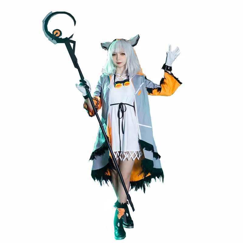 Anime! Arknights Ptilopsis Battle Suit Lolita Dress Lovely Uniform Cosplay Costume Halloween Outfit For Womenr