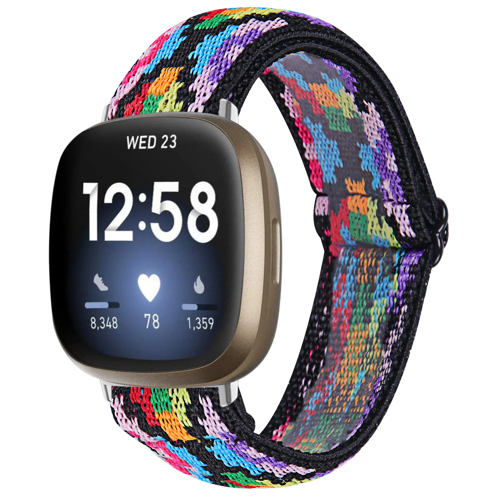 Adjustable Nylon elastic band for Fitbit versa 3 versa 4 smart watch band Woven watch strap for fitbit sense sense 2 accessories