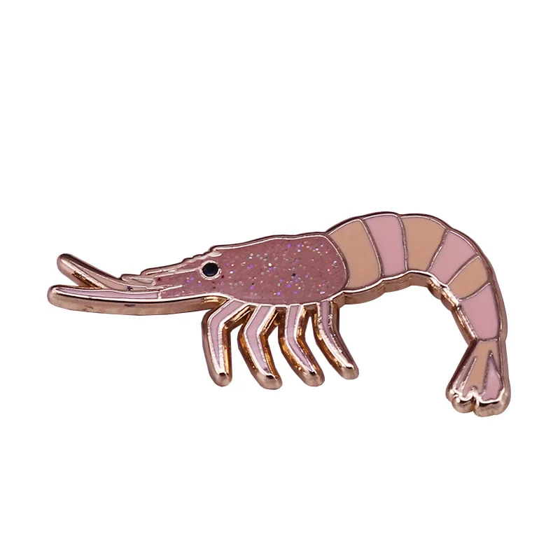 Shrimp Glitter Enamel Pin Enjoy fascinating dancing creatures and Save the Bay!