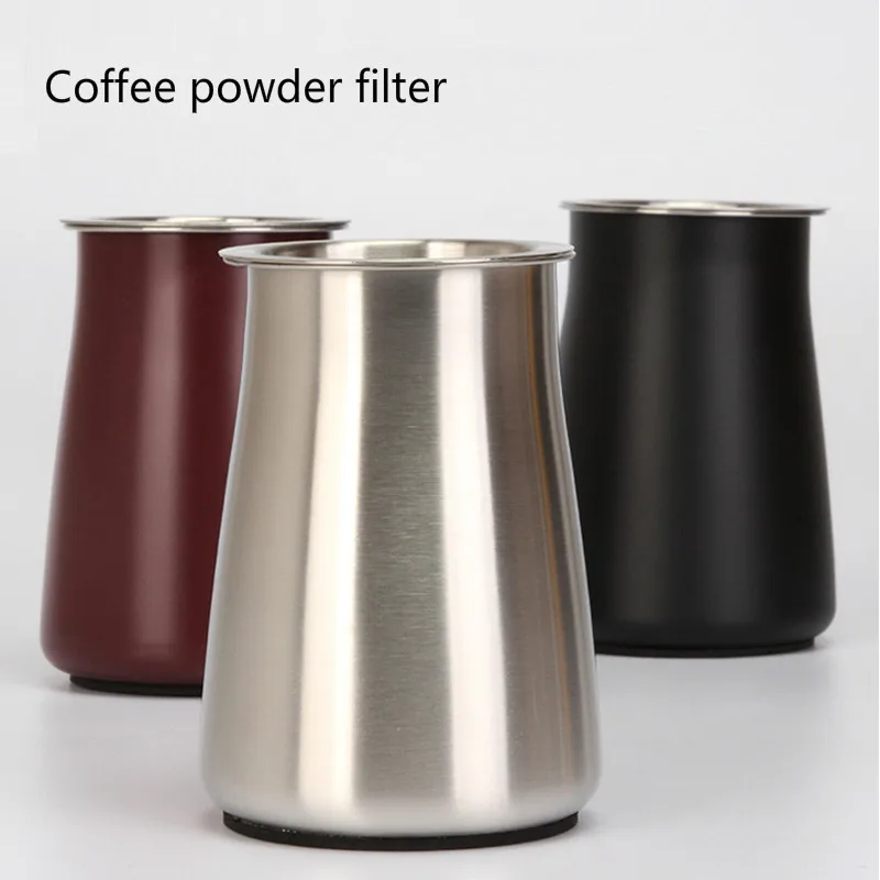 304 stainless steel coffee sieve powder device hand-punched filter smelling sieve powder cup, coffee powder sieve screen device