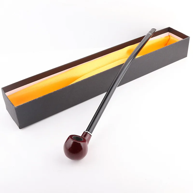 Top Quality Long Cigarette Holder Exquisite Long Red Brown Handle Wooden Tobacco Cigarette Smoke Pipe with box