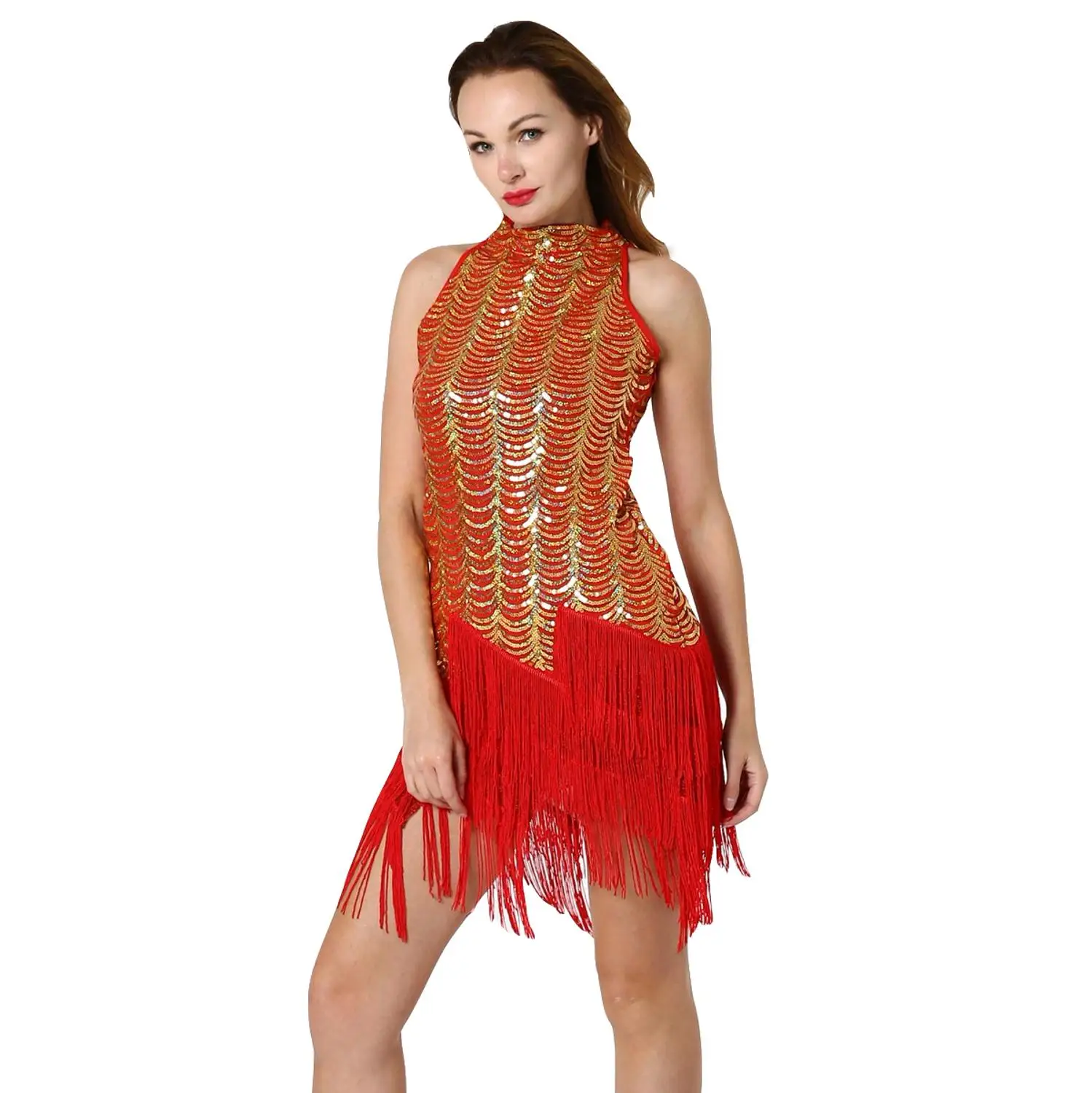 Sexy Chic Scaly Fringe Dress Women Party Club Night Dresses Plus Size Clubwear For Woman