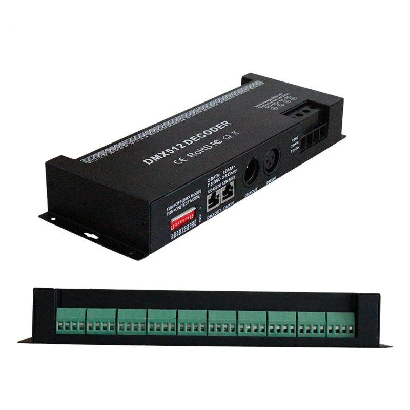 

30 Channel RGB dmx512 decoder led strip dmx controller 60A dmx dimmer PWM driver Input DC12-24V dmx decoder light controller