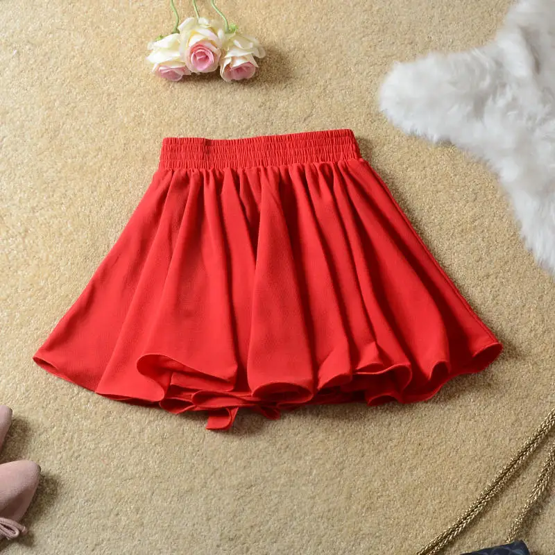 Chiffon Sexy Skirts Womens Clothing Casual Solid Spring Summer Pleated Skirt Jupe Femme Streetwear High Waist Mini Skirts Q4036