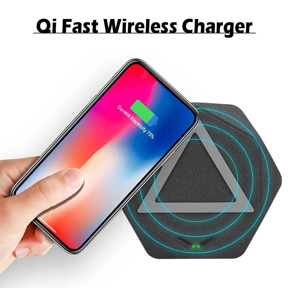 10W Fast Charging Pad Desktop Charger Stand อัจฉริยะสำหรับ IOS Android โทรศัพท์