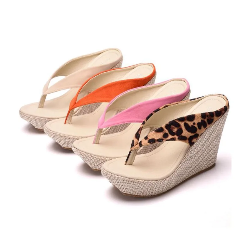 size 33--42 Platform Wedges Sandals Wedges Flip Flops High Heel Sandals Slippers White Beach Sandals Bohemia Flip Flops