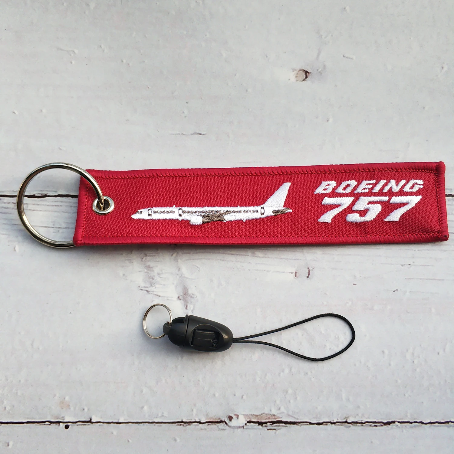 1 Set Rood Boeing 757 Vliegtuig Armband Telefoon Strap Borduren Keys Id Card Gym Bandjes Usb Badge Houder Voor Aviator kerstcadeau
