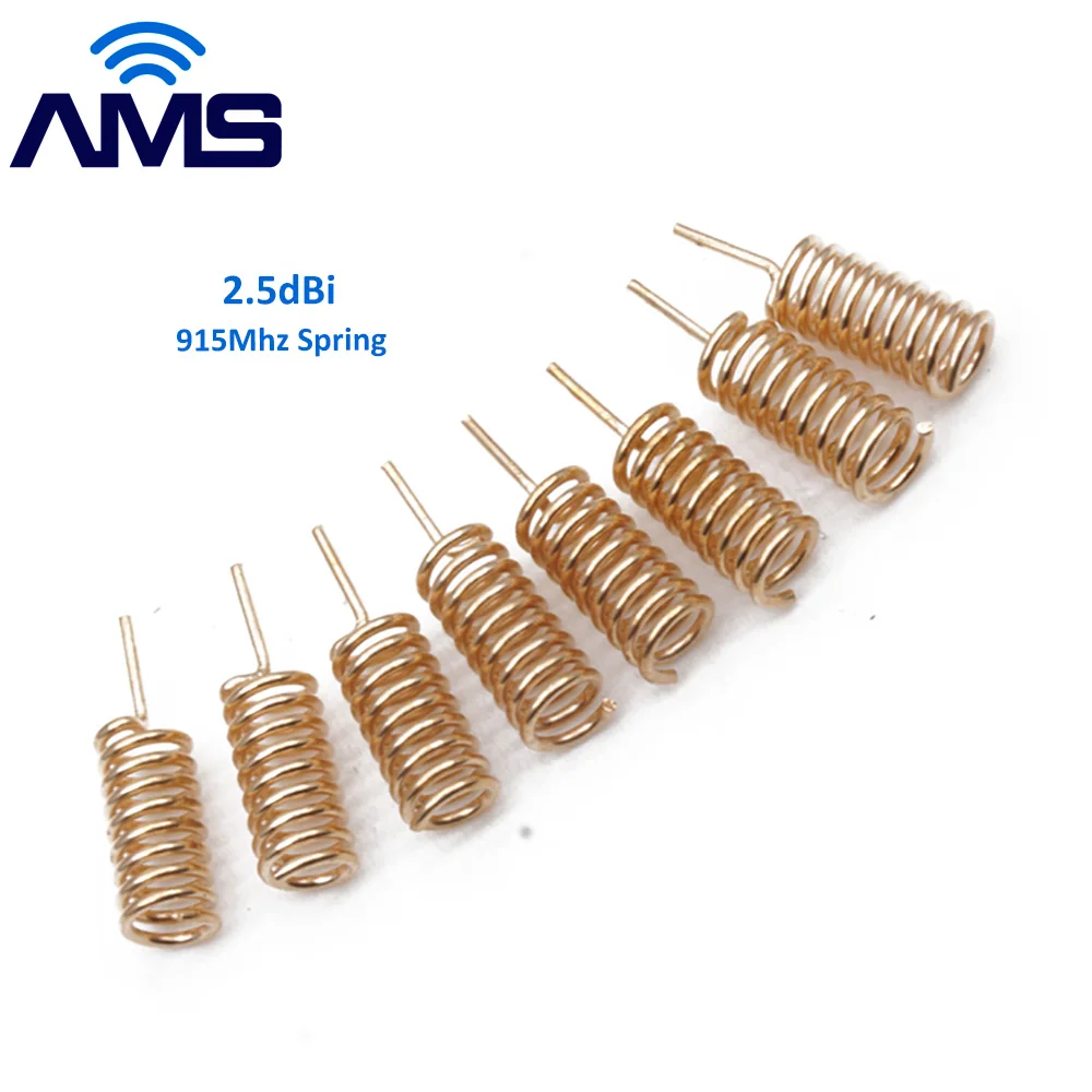 AMS Wholesale10PCS PCB Welding Aerial 2dBi Omni Copper 433mhz 868Mhz Lora 915mhz Coil Straight / Bended Internal Spring Antenna