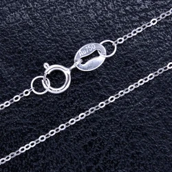 Fine Jewelry Genuine 18K White Gold Necklace for Wedding Engagement Cute Rolo Chain Stamped Au750 40cm / 45cm