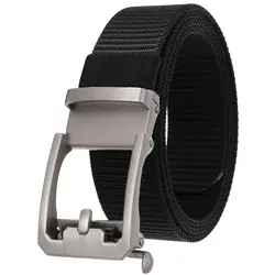 Cinturón de trinquete de nailon para hombre, cinturón de utilidad Web completamente ajustable sin agujeros, cinturón de hebilla deslizante automática