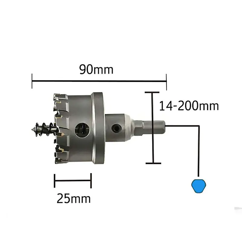 TCT Hole Saw Drill Bit 12-200mm Alloy Carbide Hole Saw Steel Cutter Stainless Steel Plate Iron Metal Cutting Kit