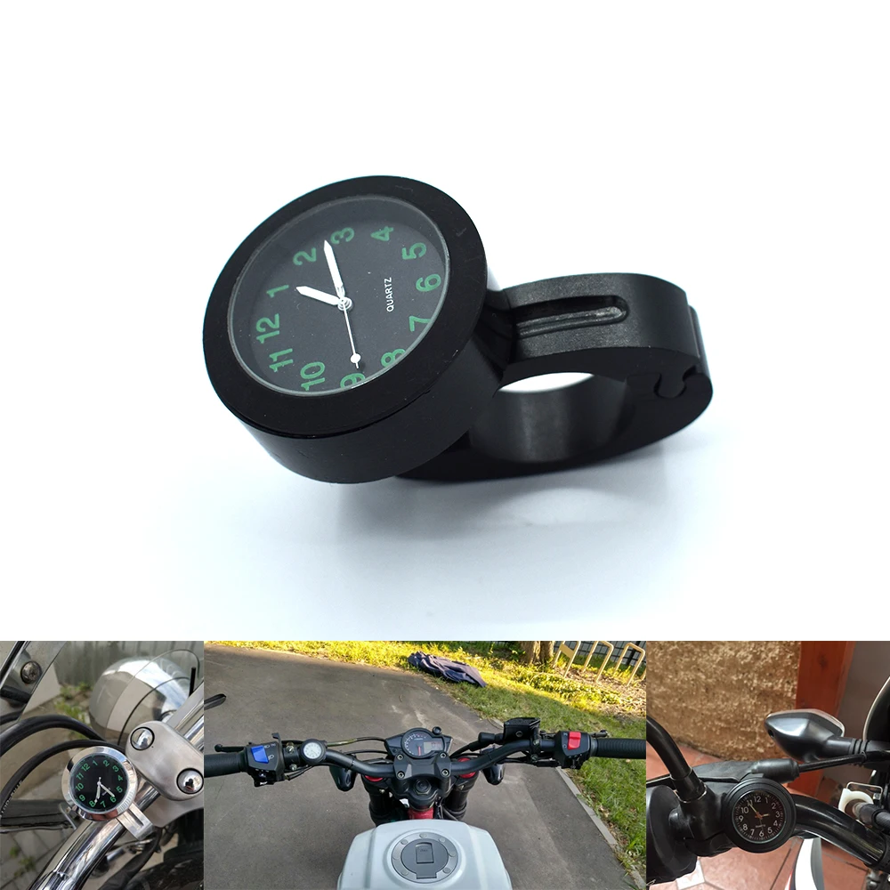 

7/8" 22mm Universal Motorcycle Handlebar Watch Bike Hand Grip Bar Mount Dial Clock Waterproof For Scooter Bicycle Motor ATV