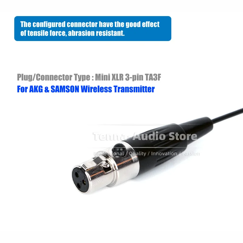 TA3F ميني XLR 3 دبابيس ربط مشبك على ميكروفون Lavalier ل AKG PT40 PT45 PT60 PT4500 DPT700 نظام لاسلكي ميكروفون Bodypack