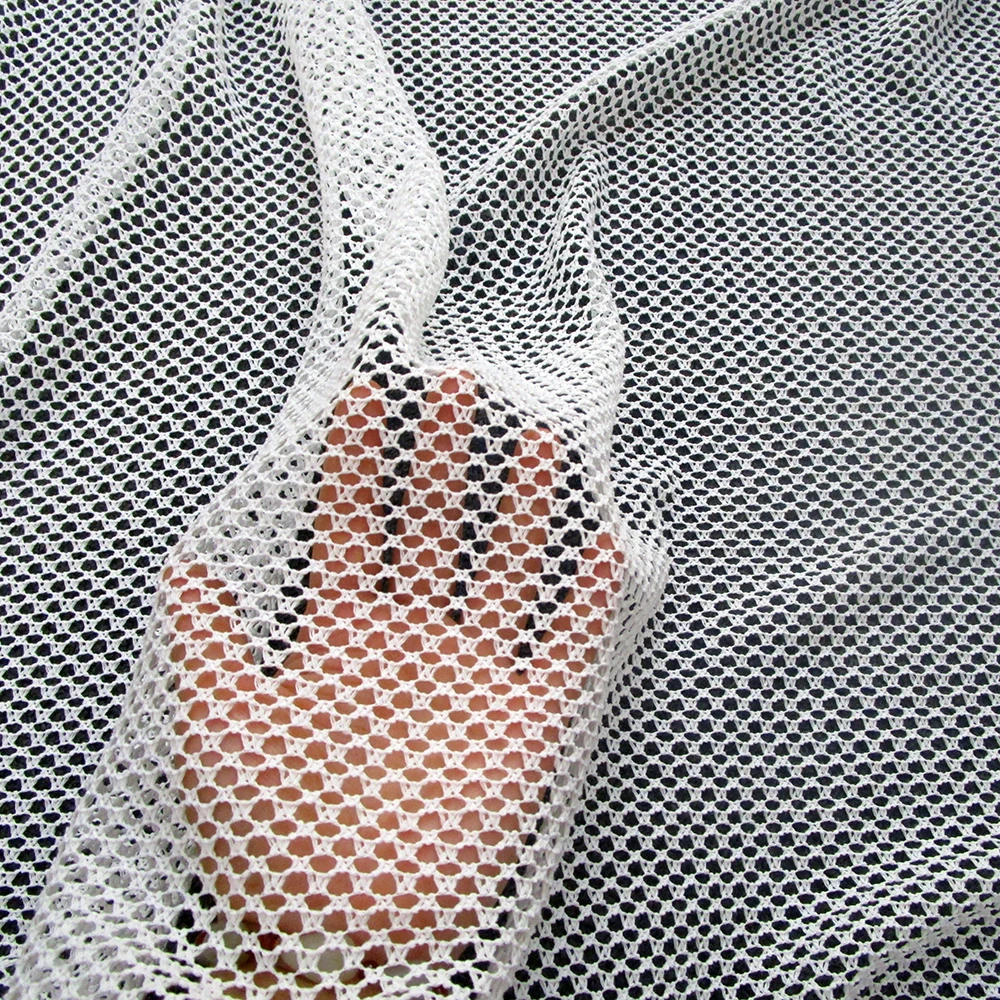 Koreanischer Klassischer Schwarzer Durchbrochener Netzstoff Lässiger Mantel Polyester-Netzstoff Sommer-Oberbekleidung Nähstoff – Detail 2