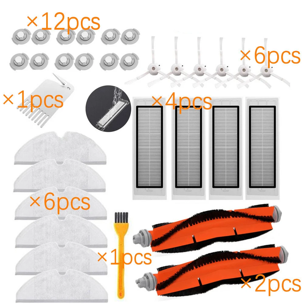 Per Xiaomi Roborock Robot S50 S5 Aspirapolvere Kit di Parti di Ricambio Mop Panni Bagnati Pulire filtro Spazzola Laterale Pennello Rullo serbatoio