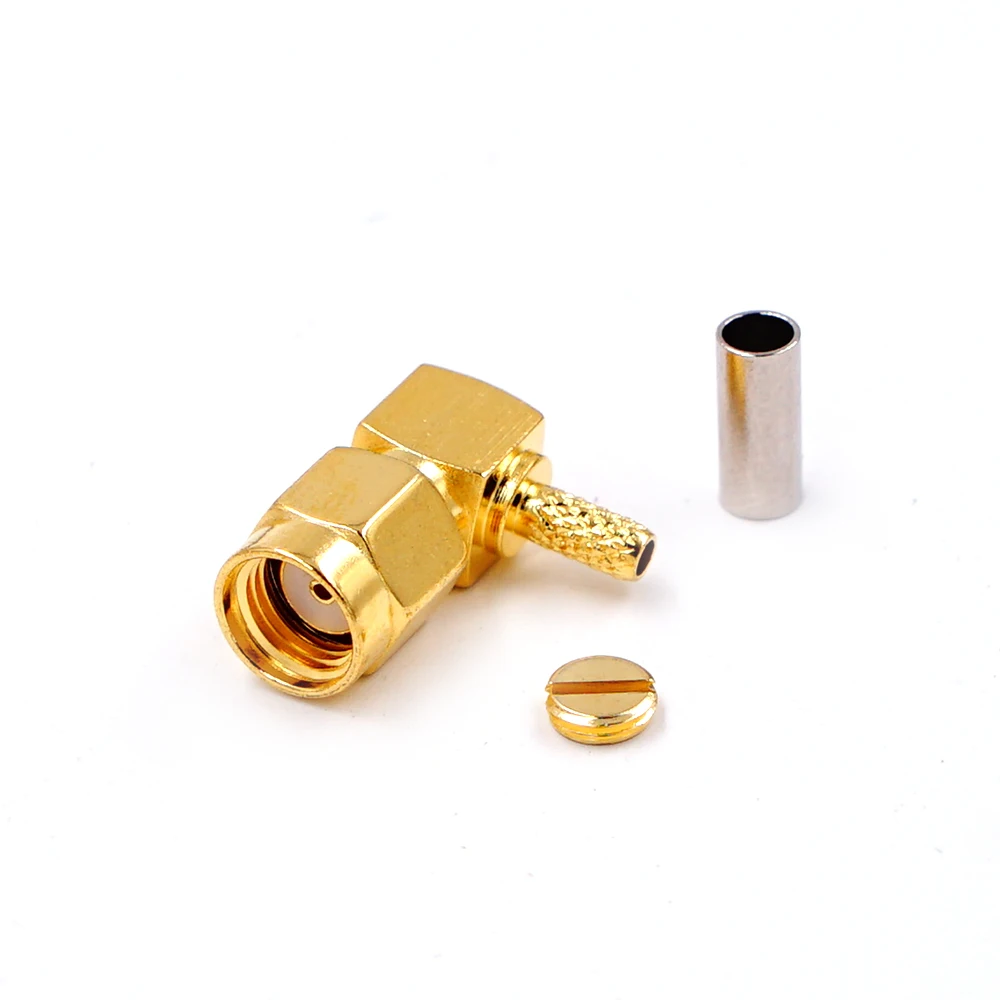 10 stücke RF Verbinder Sma-stecker Oder RP-SMA Stecker Rechten Winkel Crimp für RG174 RG179 RG178 RG316 LMR100 Kabel – Detail 2